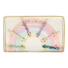 Load image into Gallery viewer, Glitter Rainbow Hair Clips