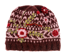 Load image into Gallery viewer, Knit Embroidered Floral Winter Hats - Three Styles