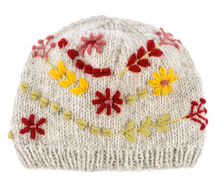Load image into Gallery viewer, Knit Embroidered Floral Winter Hats - Three Styles