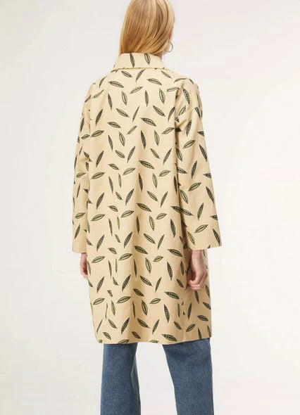 Pea Print Midi Trench Coat