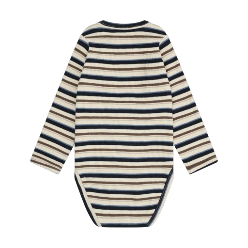 L/S Ribbed Stripe Baby Onesie