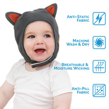 Load image into Gallery viewer, Kids Fleece Animal Hats | Grey Fox