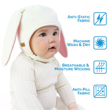 Load image into Gallery viewer, Kids Fleece Animal Hats | Cream Bunny