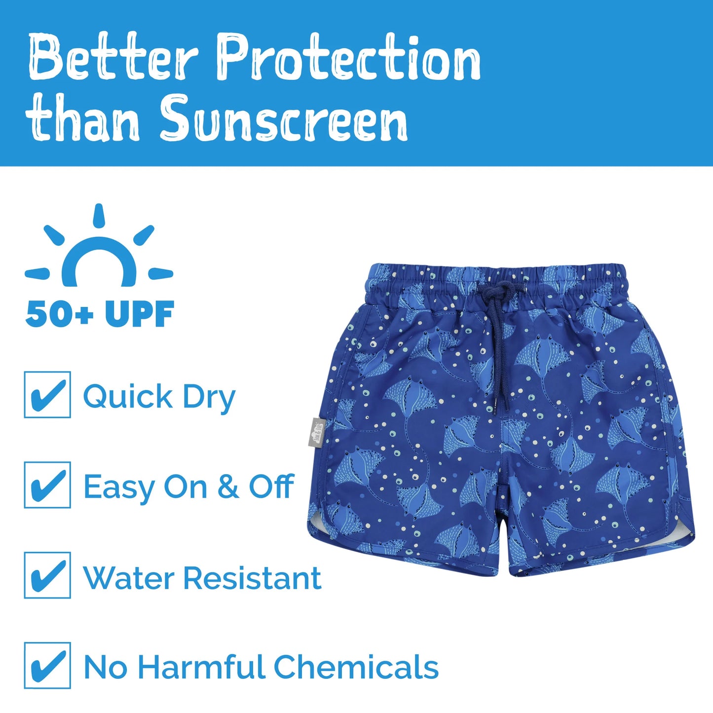Kids UV Swim Shorts | Manta Ray