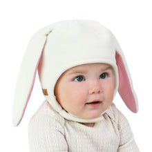 Load image into Gallery viewer, Kids Fleece Animal Hats | Cream Bunny