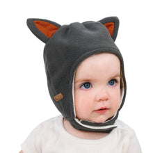 Load image into Gallery viewer, Kids Fleece Animal Hats | Grey Fox