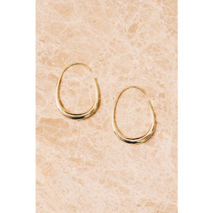Frances Threader Hoop Earrings - 18k Gold Plating