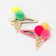 Load image into Gallery viewer, Pompom Ice Cream Hair Clips