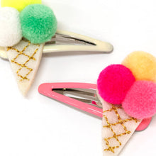 Load image into Gallery viewer, Pompom Ice Cream Hair Clips