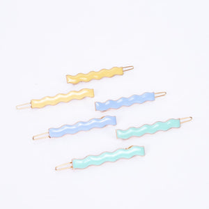 Enamel Wavy Hair Clips (12 pack)