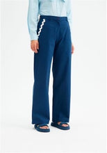 Load image into Gallery viewer, Wide-Leg Trousers Zig-Zag Detailing (Navy)
