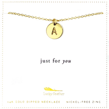 Load image into Gallery viewer, Letter Disc Necklace