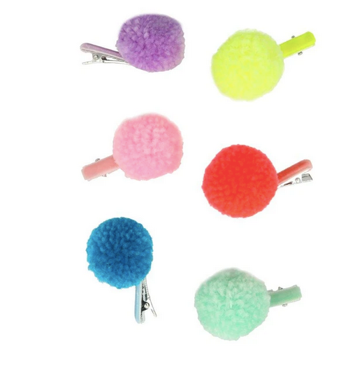 Pompom Unicorn Hair Clips (set of 6)