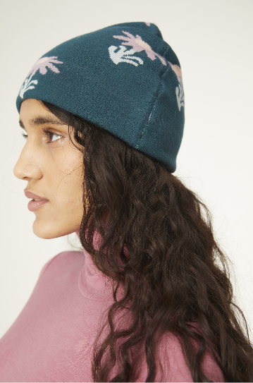 Floral Print Beanie
