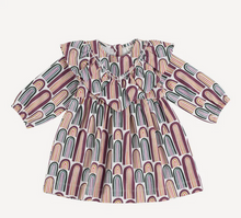 Load image into Gallery viewer, Long Sleeve V-Ruffle Dress - Jewel Rainbow