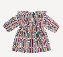 Load image into Gallery viewer, Long Sleeve V-Ruffle Dress - Jewel Rainbow