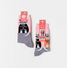 Load image into Gallery viewer, Future is Feline Crew Socks - Women&#39;s
