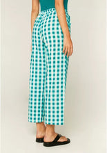 Load image into Gallery viewer, Gingham Cropped Straight-Leg Trousers