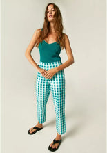 Load image into Gallery viewer, Gingham Cropped Straight-Leg Trousers