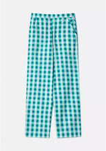 Load image into Gallery viewer, Gingham Cropped Straight-Leg Trousers