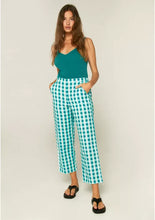 Load image into Gallery viewer, Gingham Cropped Straight-Leg Trousers