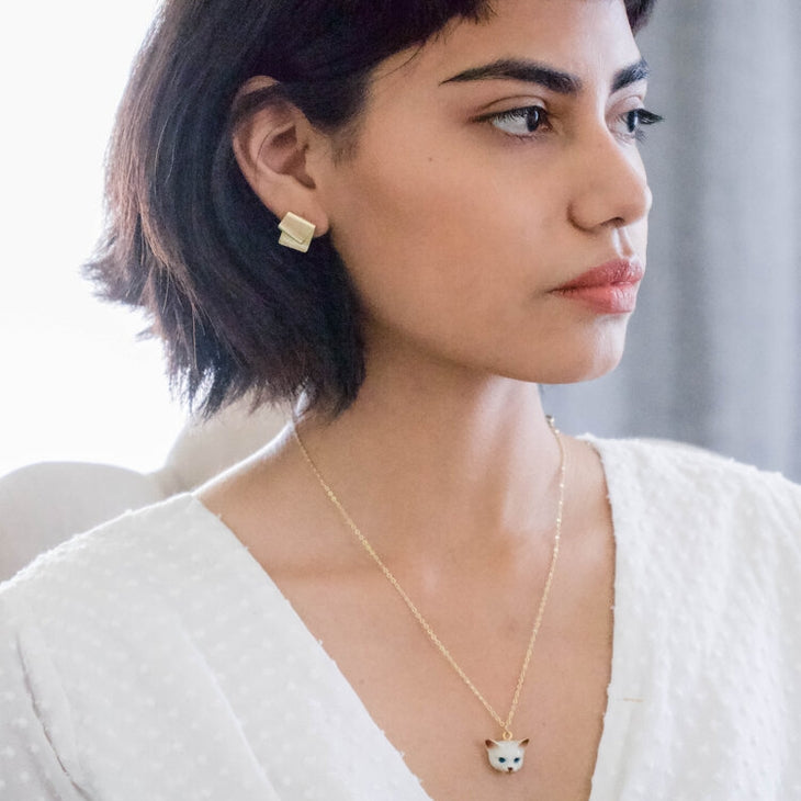 Tiny George Cat Head Necklace