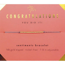 Load image into Gallery viewer, Sentiments Bracelet - GOLD - Congratulations