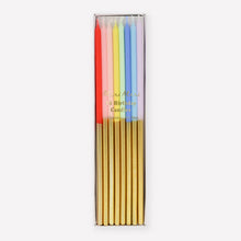 Load image into Gallery viewer, Gold Dipped Rainbow Candle