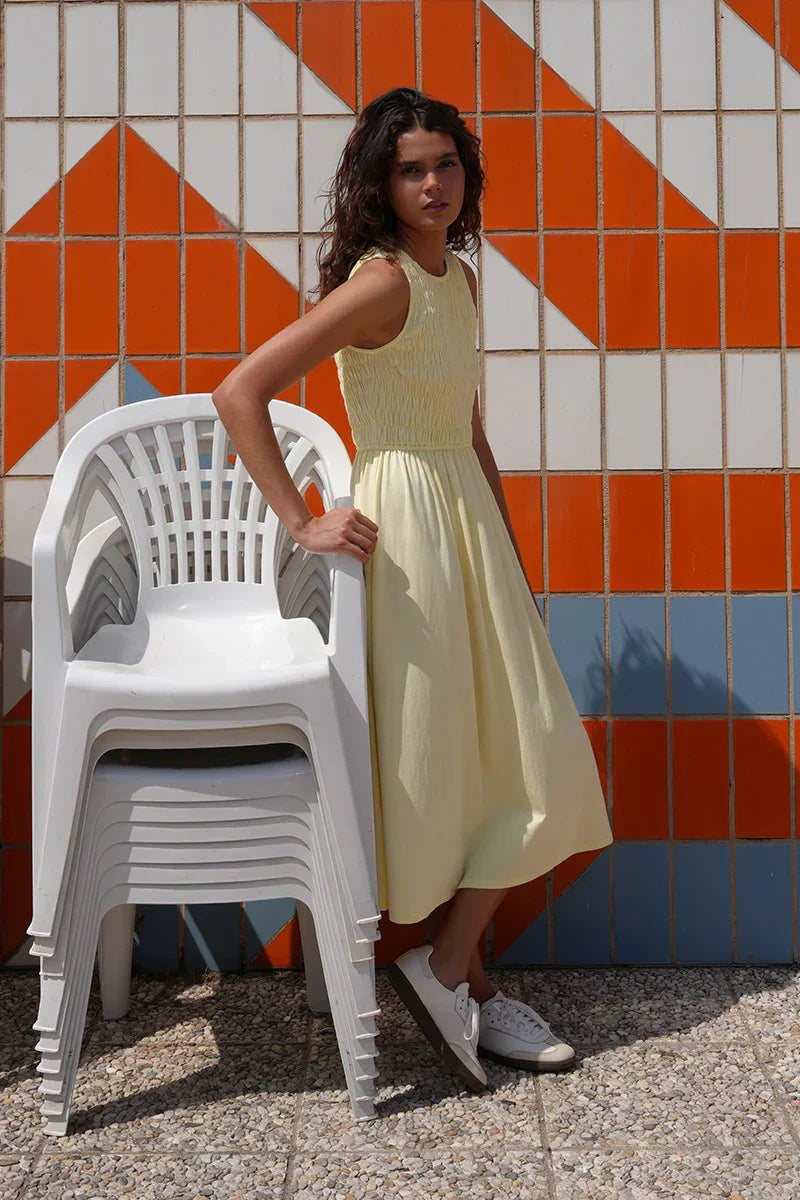 cotton smocked butter dress