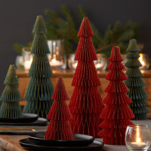 Load image into Gallery viewer, Honeycomb trees, vintage folding paper, Christmas, Winter
