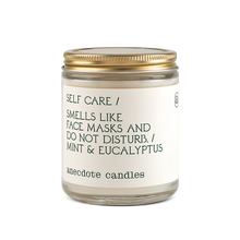 Load image into Gallery viewer, Self Care (Mint &amp; Eucalyptus) Glass Jar Candle
