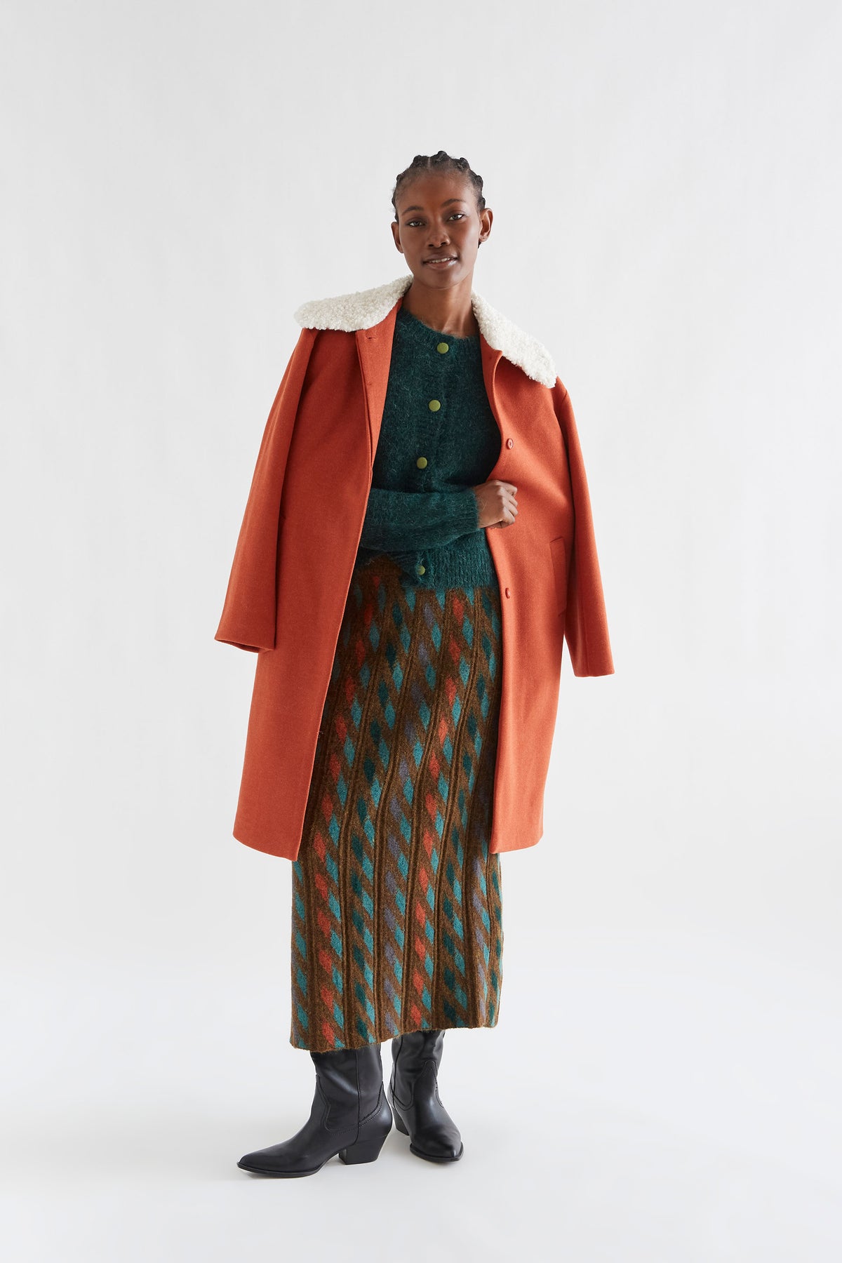 Covered Button Cardigan - Green