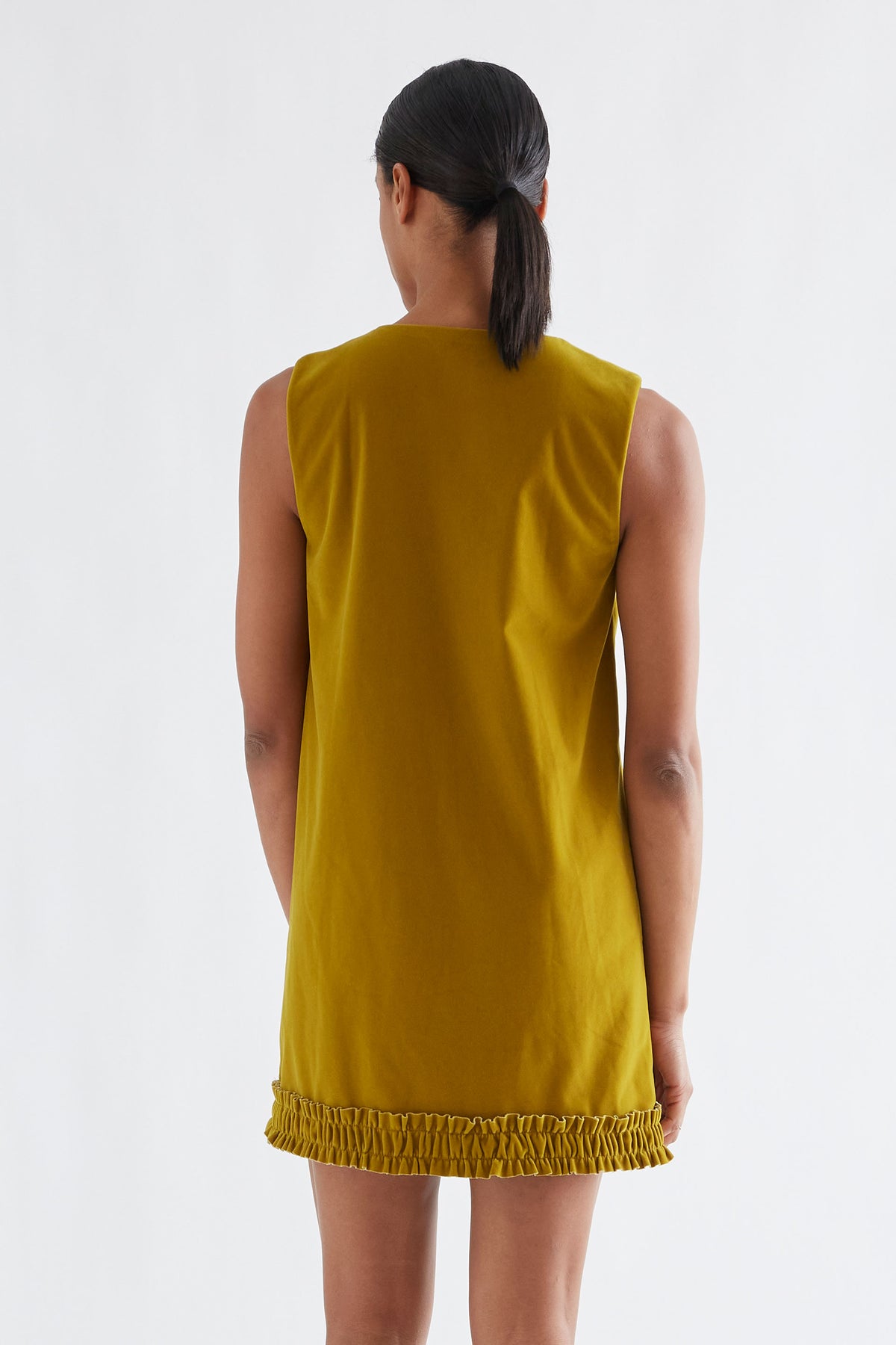 Velvet Short Dress - Ochre