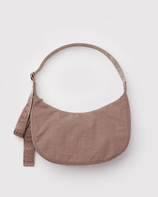 Medium Nylon Baggu Crescent Bag - Toasted Almond