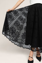 Load image into Gallery viewer, Floral Embroidered Mesh Midi Skirt
