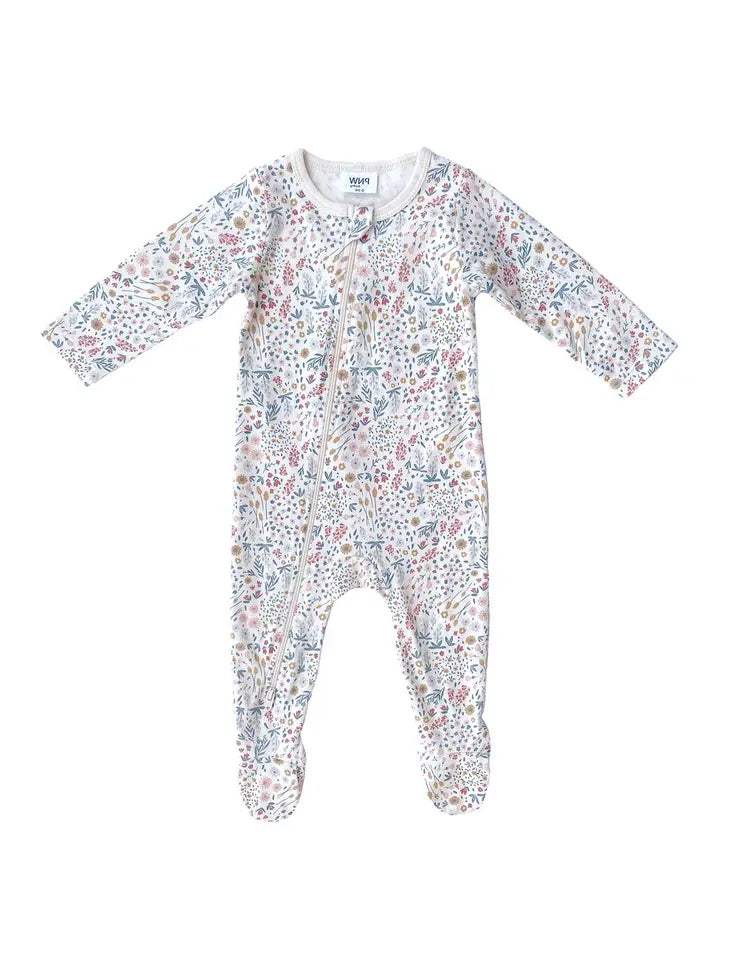 Baby Footed Zip Romper- Mountain Meadow