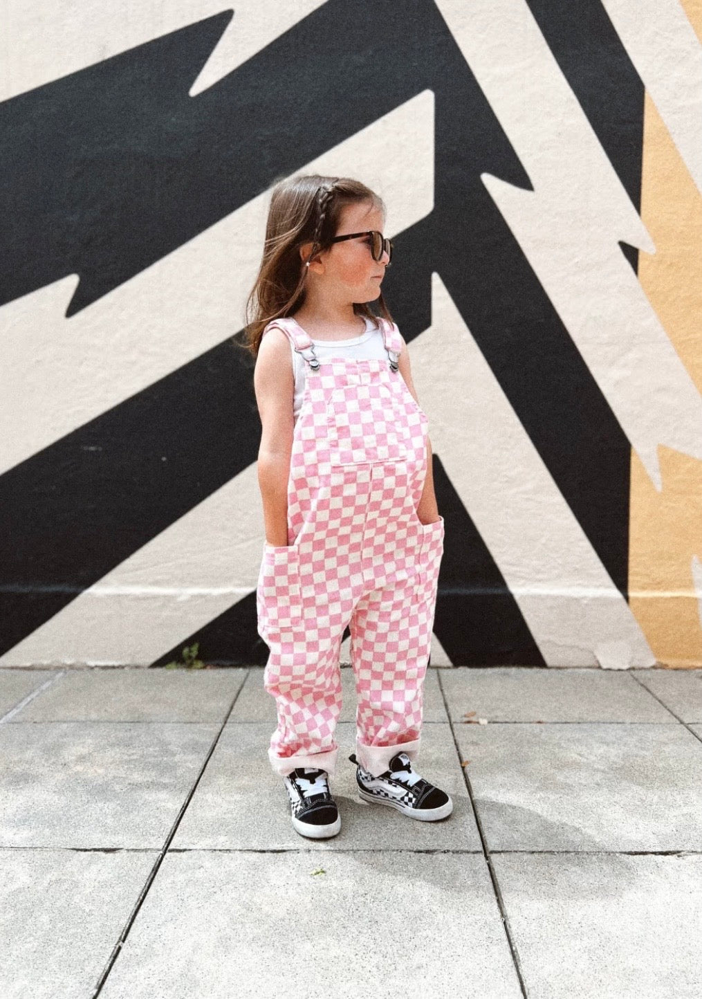 Pink Checkered Overalls