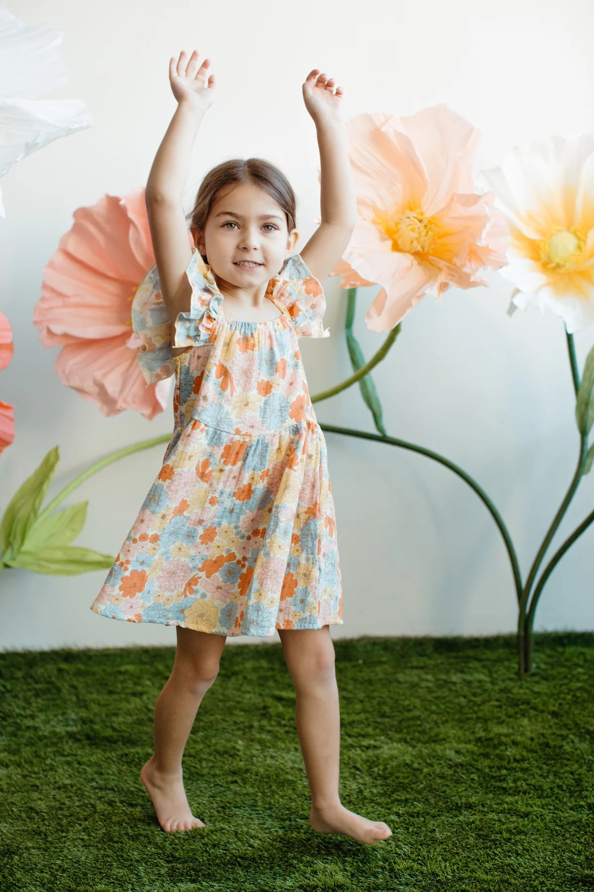 Muslin Flutter Strap Sundress - Wildflower Picnic