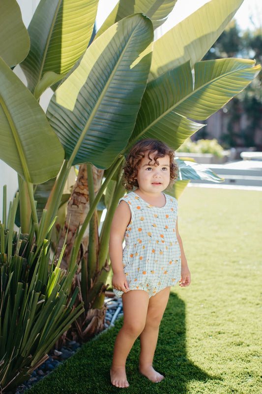Muslin Bubble Romper - Gingham Grove