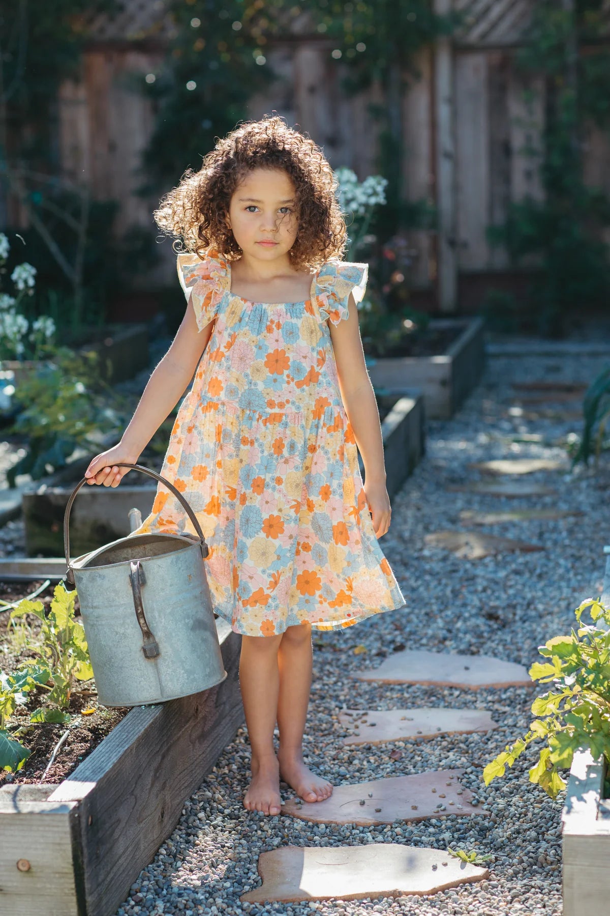 Muslin Flutter Strap Sundress - Wildflower Picnic