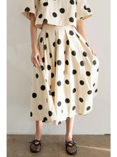 Load image into Gallery viewer, Polka Dot Pleated Midi Skirt
