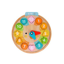 Load image into Gallery viewer, Multi-Language + Counting + Colors Wooden Learning Clock
