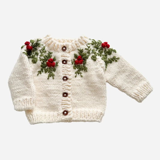 Holly/Mistletoe Cardigan