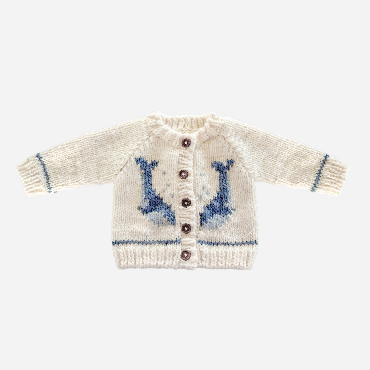 Whale Nautical Cardigan - Blue Ocean Sweater