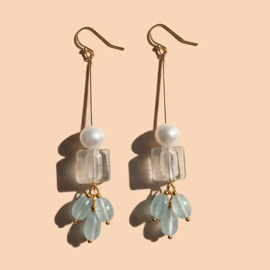 Sayde Dangle Earrings - 18K Gold Plated + Freshwater Pearl