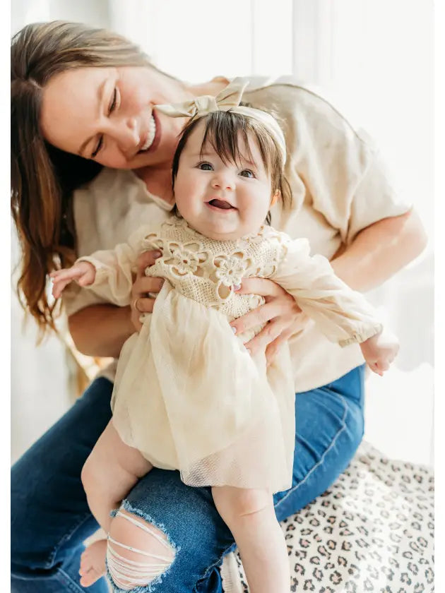 Thalia Crochet Lace Tutu Romper & Headband