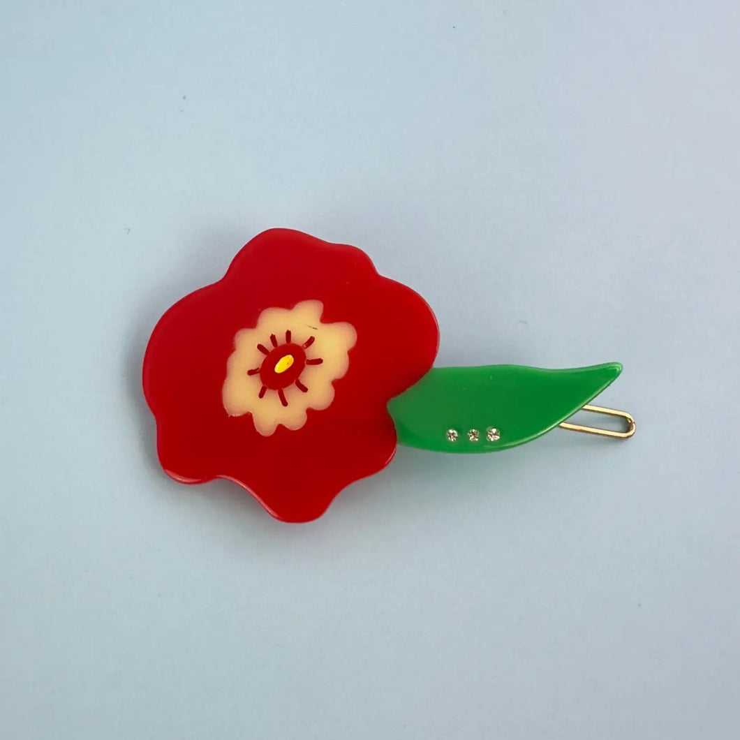 Red Flower - Hair Clip