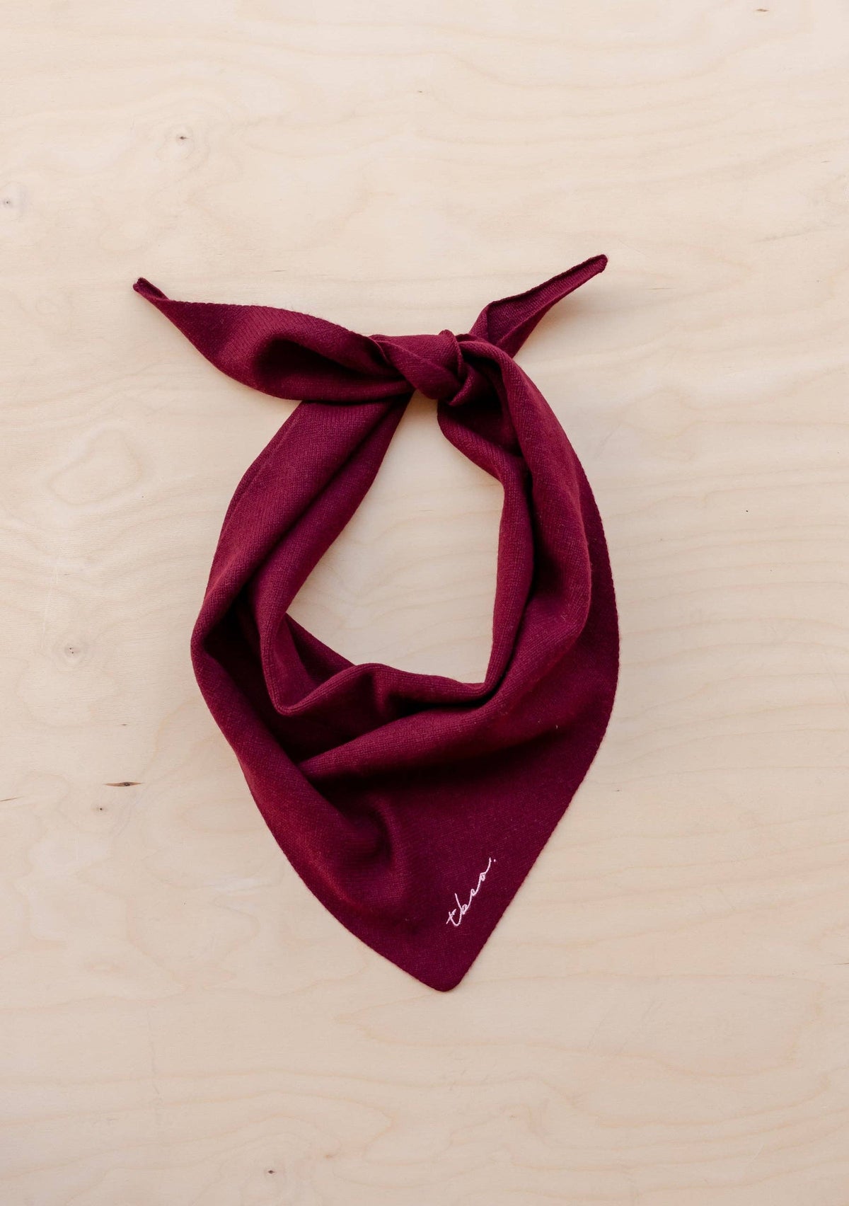 Merino Wool Triangle Scarf in Burgundy