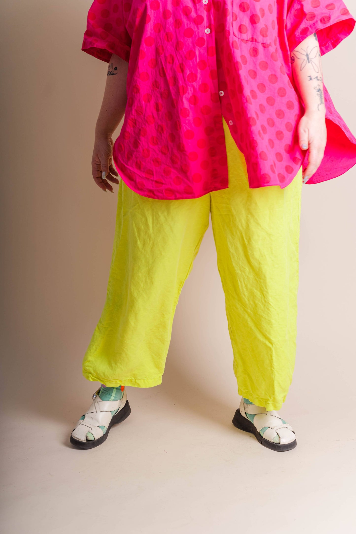 Bright Yellow Linen Pant