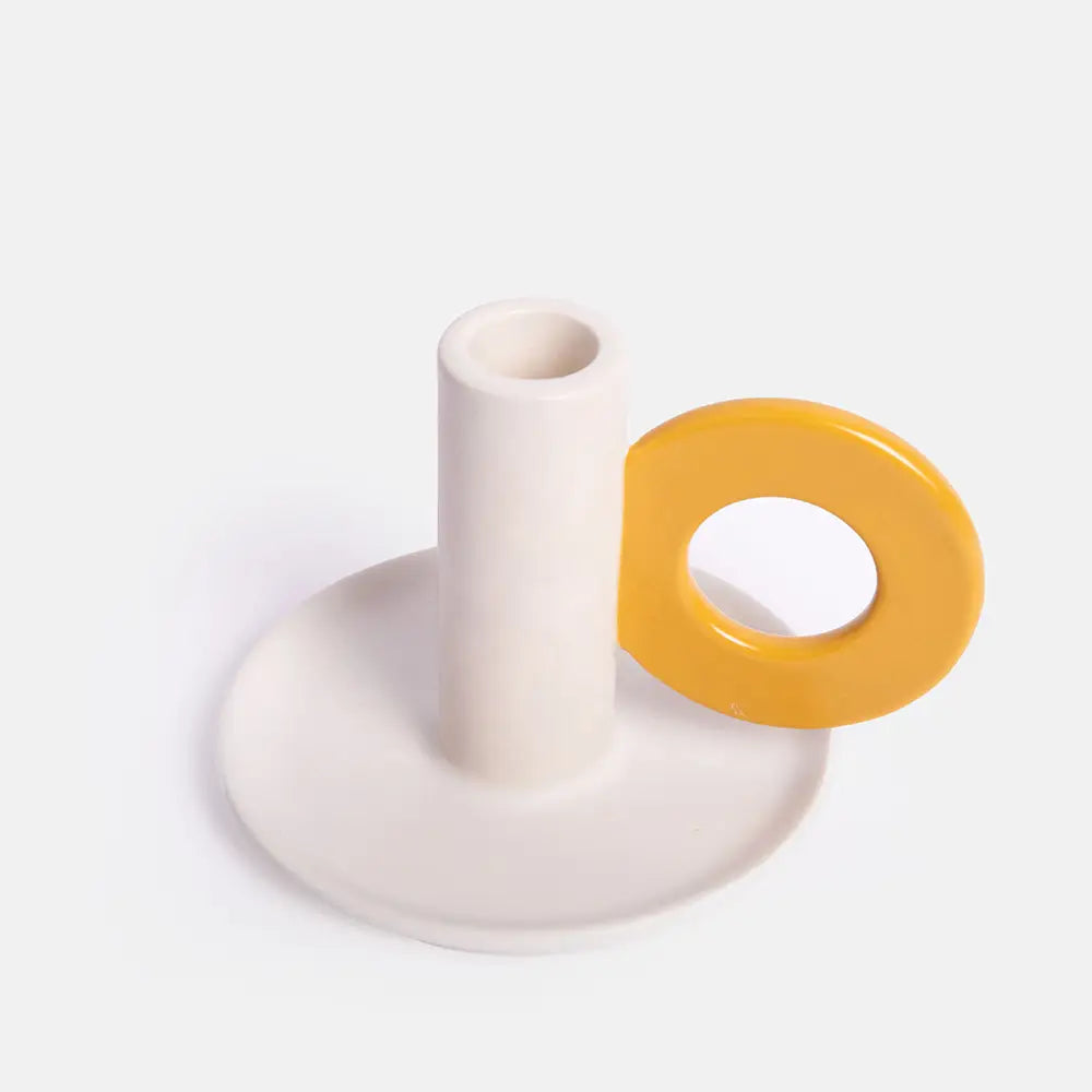 Cream & Mustard Loop Candle Holder